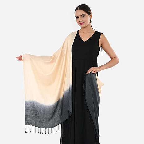 Tamsy Dual Shade Ombre Stole (Size 210 x 70 cm) - Cyan & Turquoise