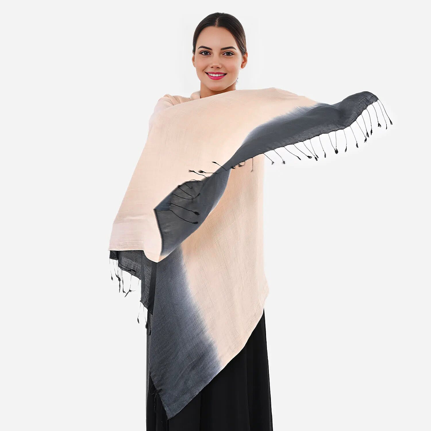 Tamsy Dual Shade Ombre Stole (Size 210 x 70 cm) - Cyan & Turquoise