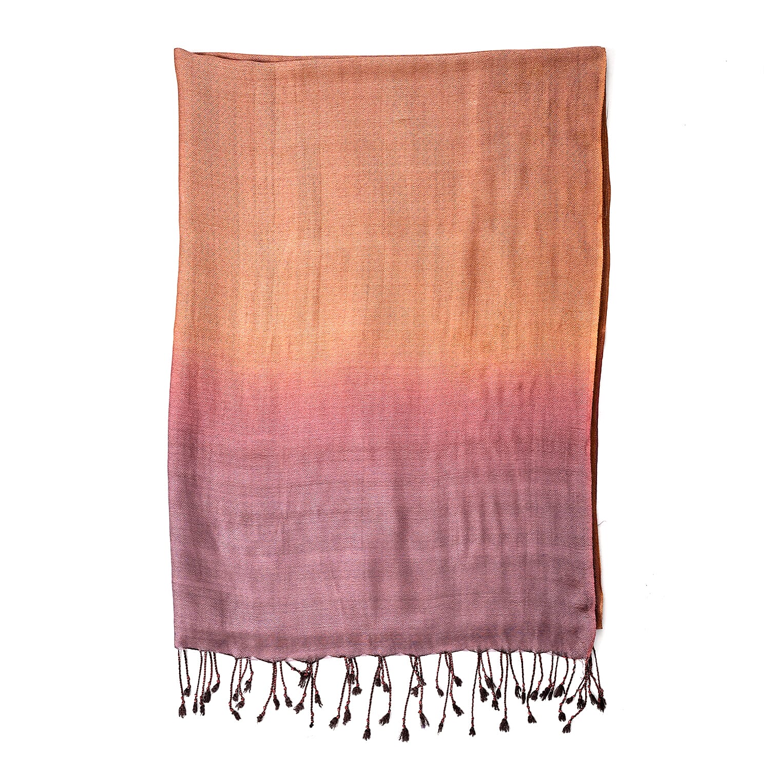 Tamsy Dual Shade Ombre Stole (Size 210 x 70 cm) - Copper & Dark Purple