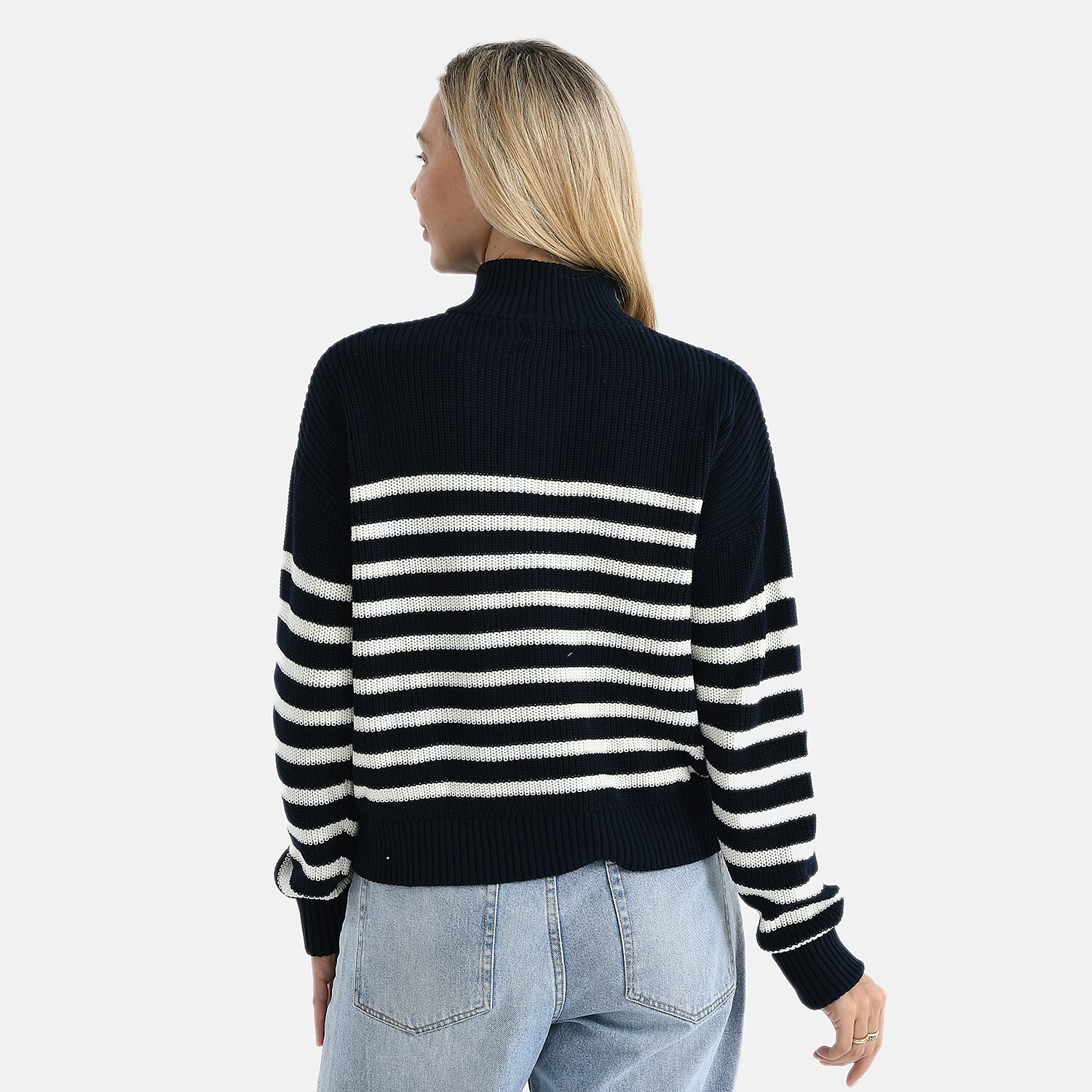 Maisi-Cotton-Stripe-Jumper-Size-S-M-Navy-Navy
