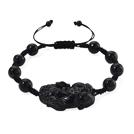 Natural Shungite Pixiu Adjustable Bracelet (Size 6.5 - 9 Adjustable) 70.00 Ct.