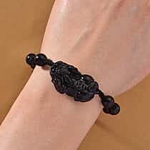 Natural Shungite Pixiu Adjustable Bracelet (Size 6.5 - 9 Adjustable) 70.00 Ct.