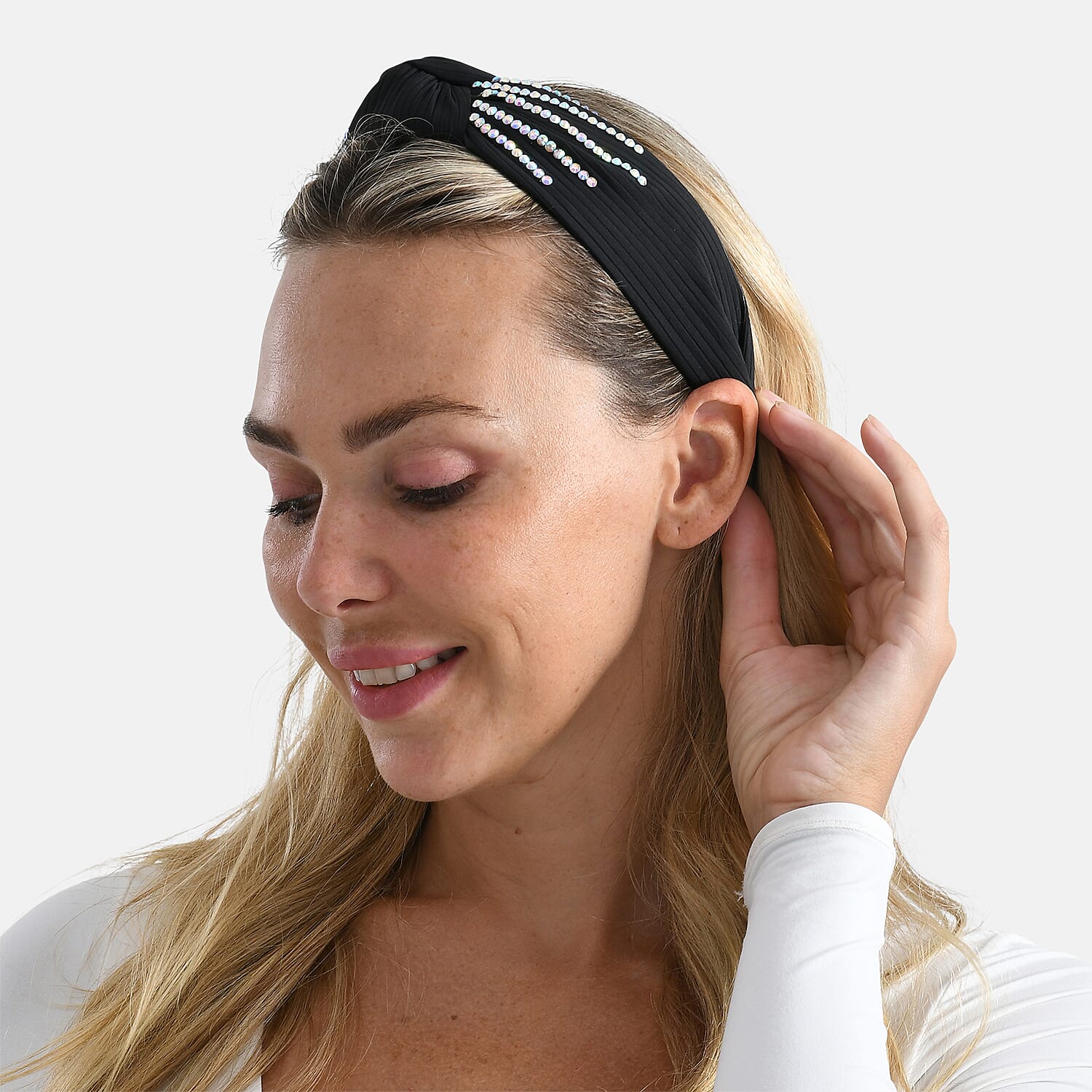 Tamsy Set of 3 Knotted Headband - Black, White & Pink