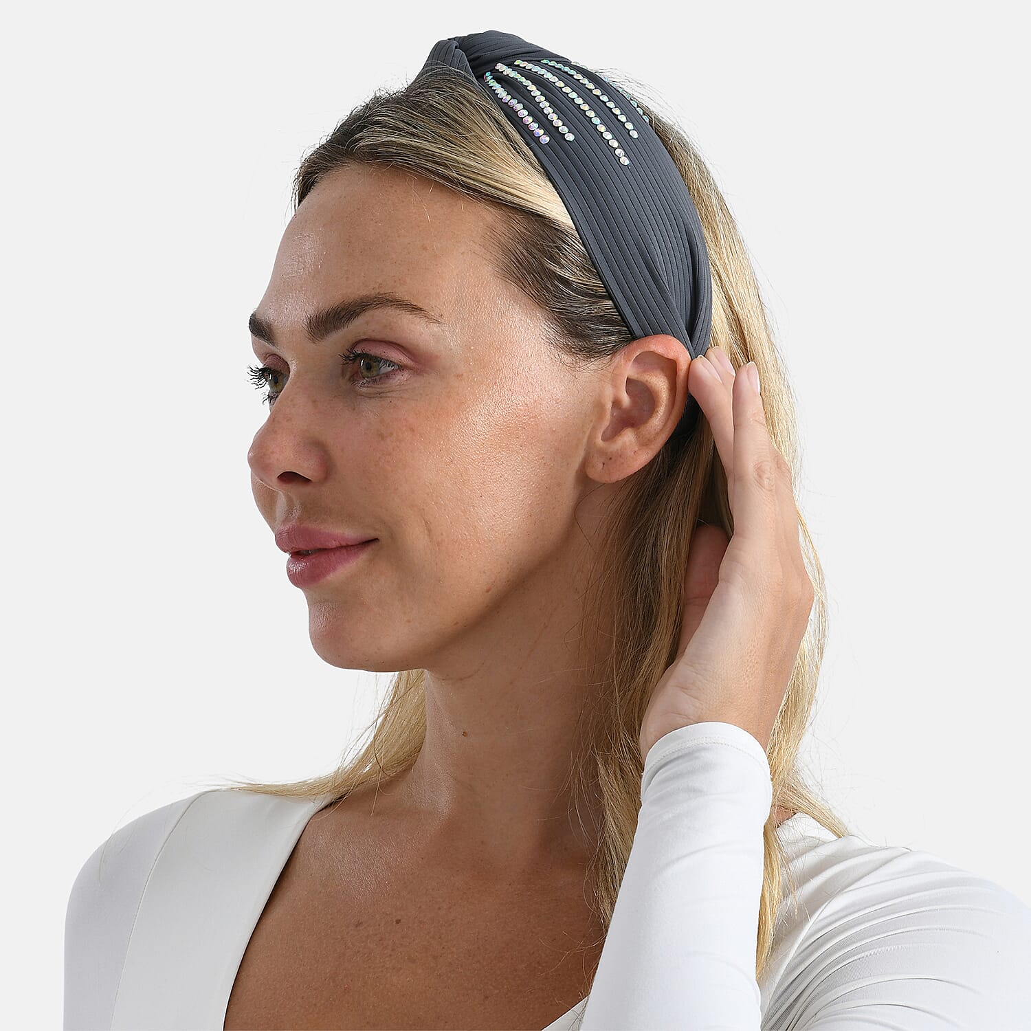 Tamsy Set of 3 Knotted Headband - Grey, Yellow & Purple