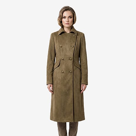 La Marey Signature Military Tailored Midi Coat (Size XL) - Khaki