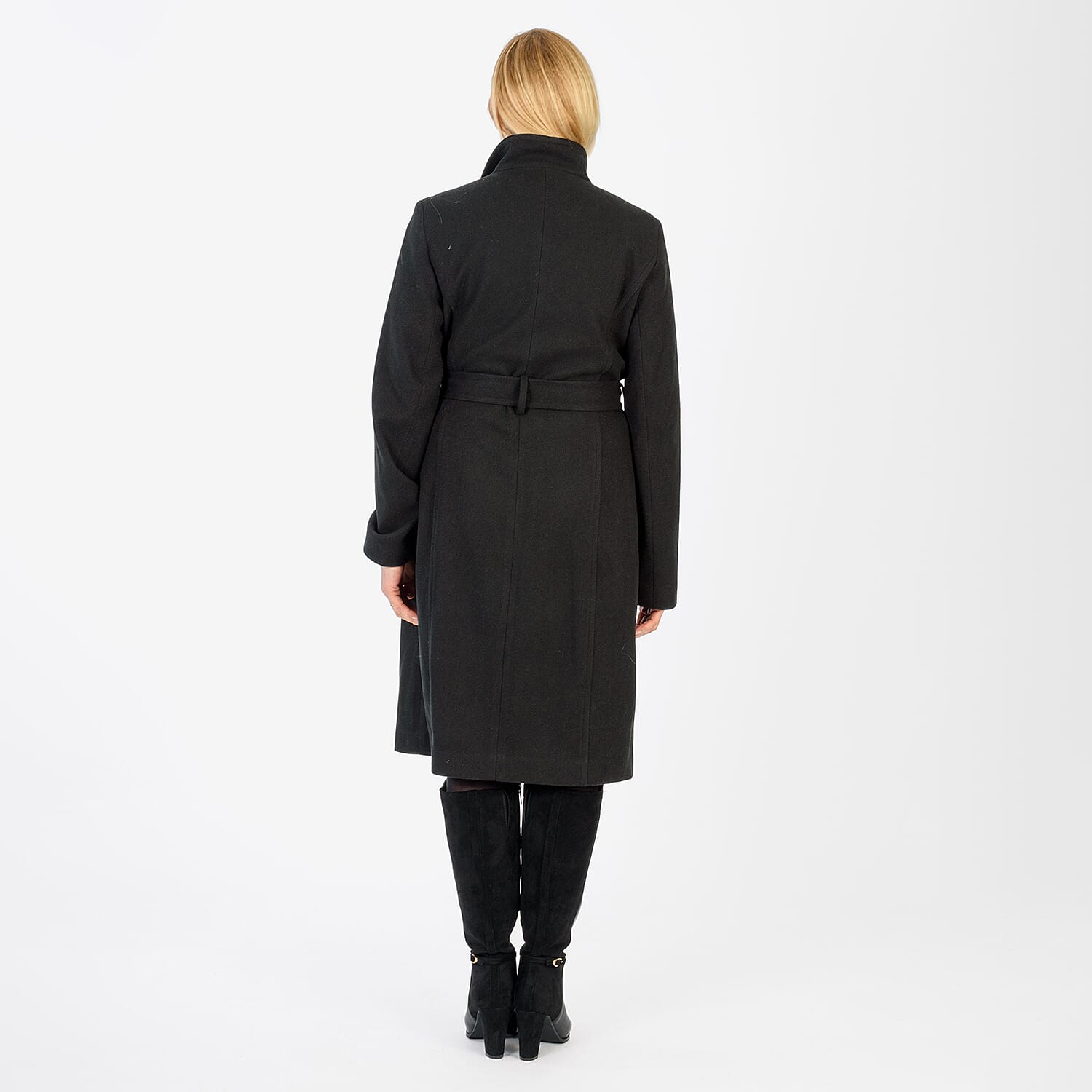 La Marey Signature Wrap Coat (Size S) - Black