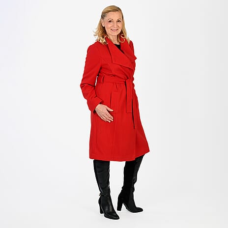 La Marey Signature Wrap Coat (Size 8 to 10) - Red