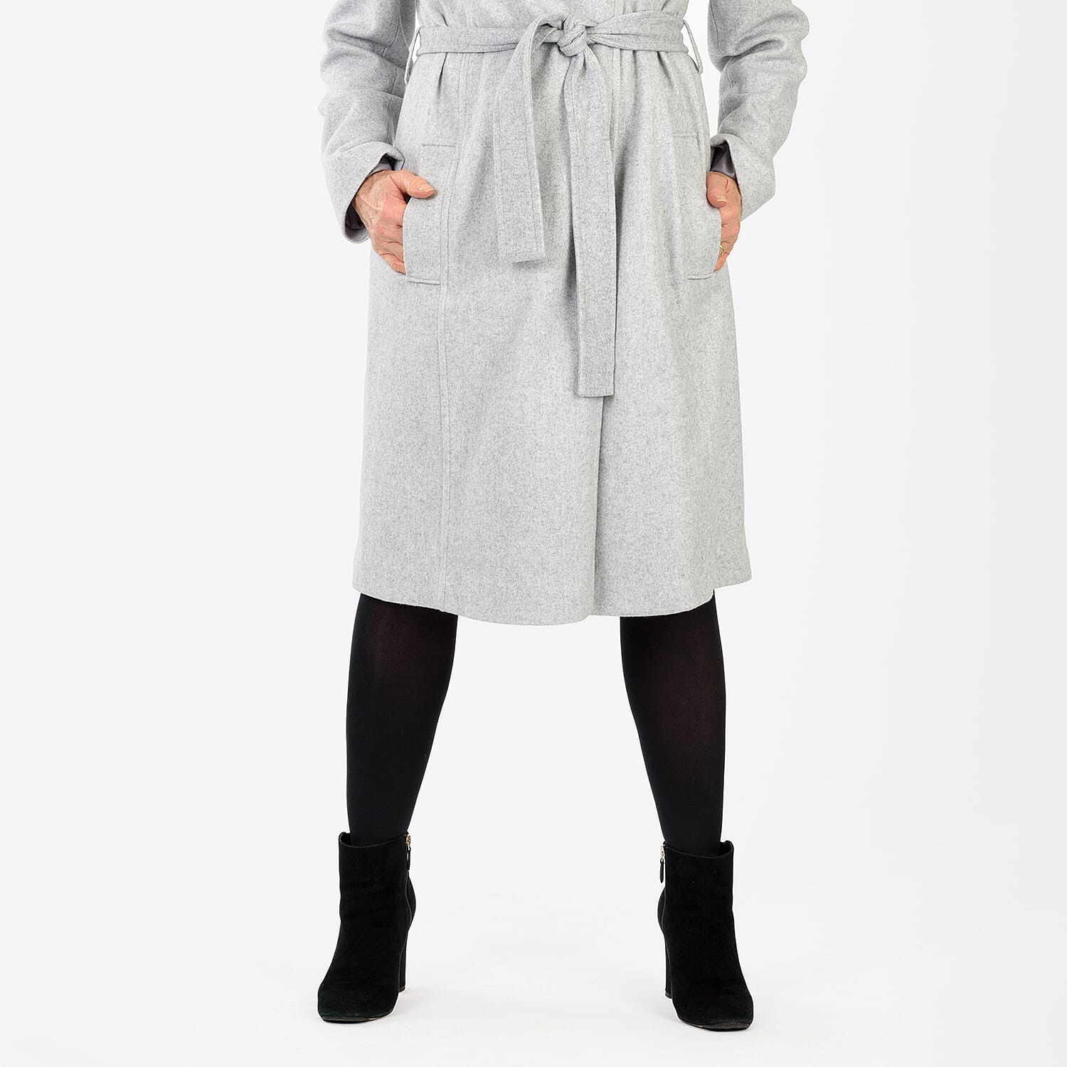 La Marey Signature Wrap Coat (Size L) - Grey