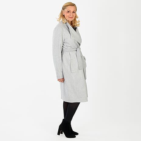 La Marey Signature Wrap Coat (Size XL) - Grey