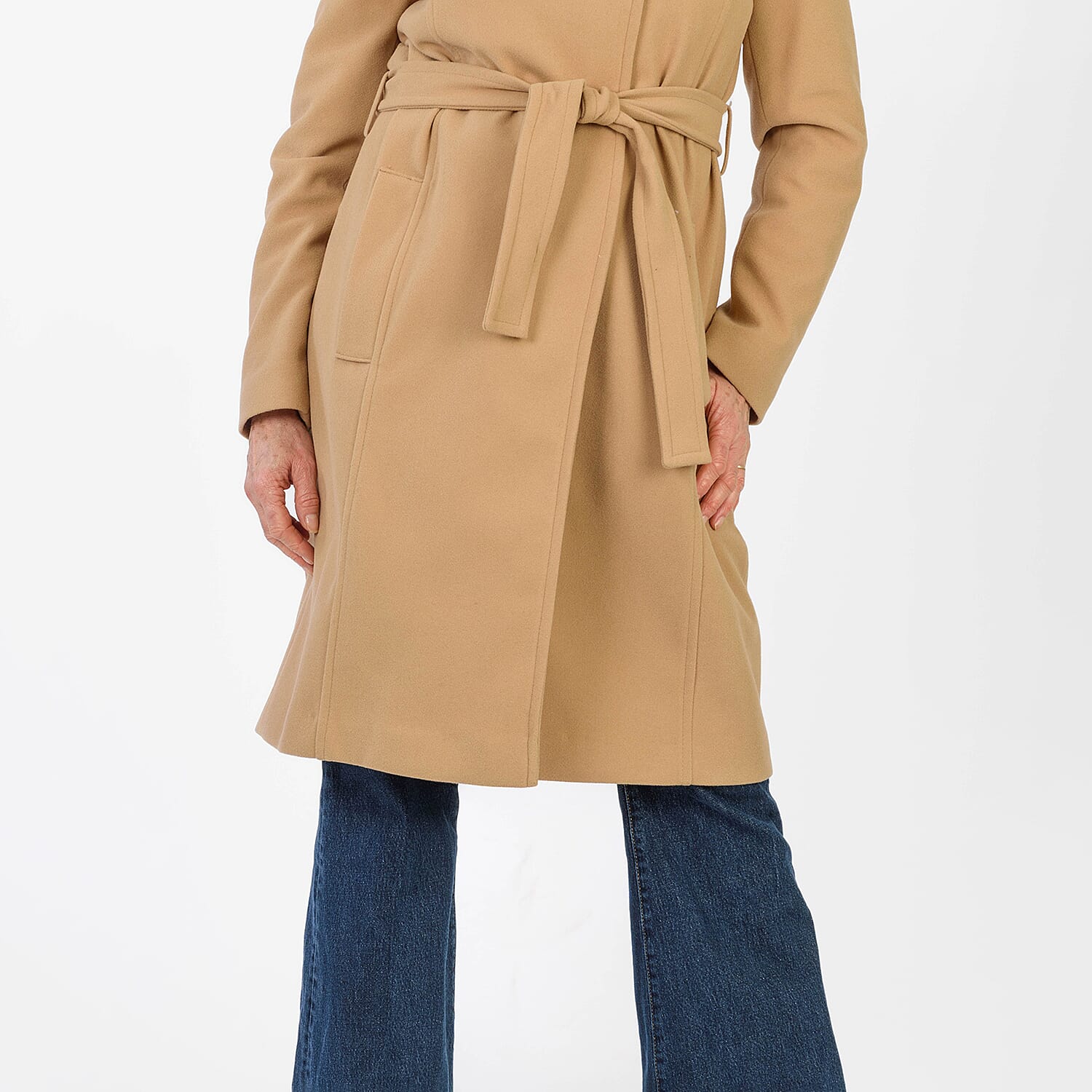 La Marey Signature Wrap Coat (Size L) - Camel