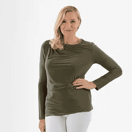 La Marey Long Sleeve Side Fall Top (Size 10) - Green