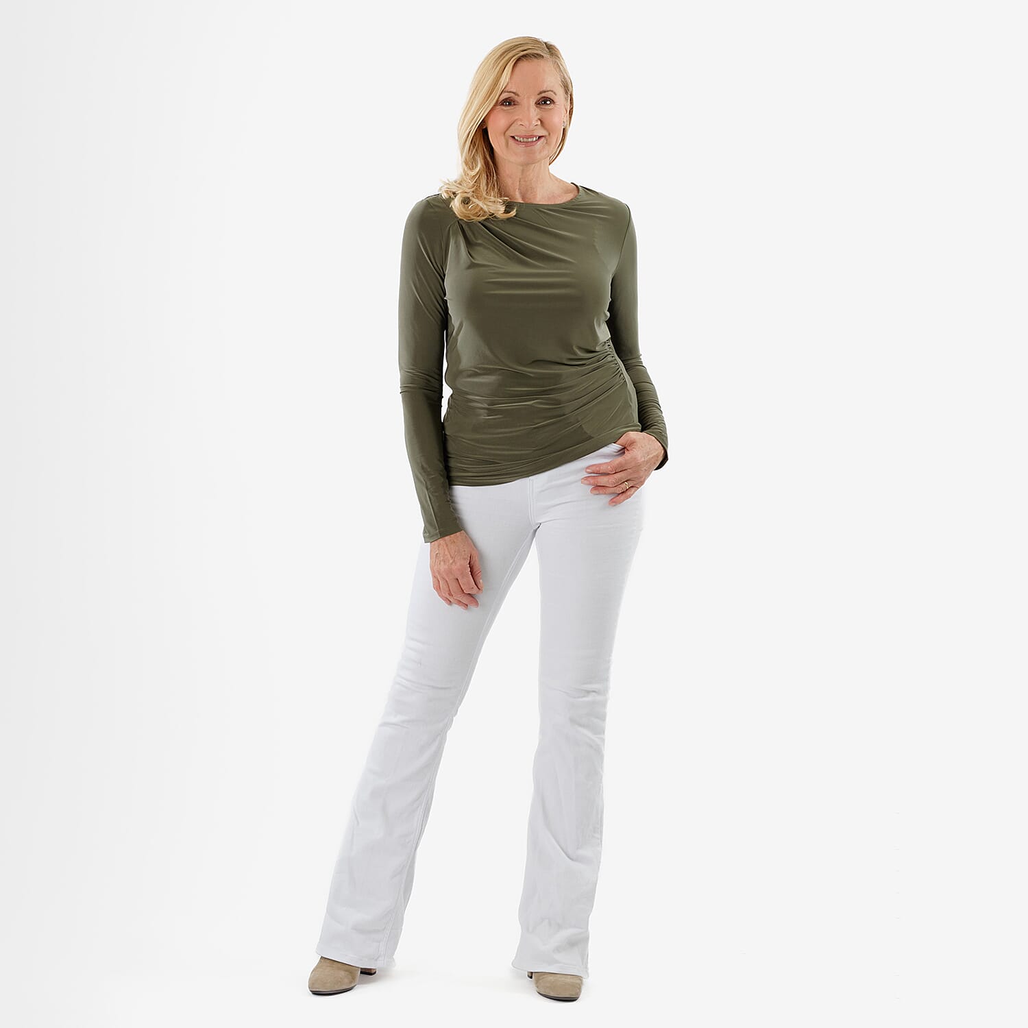 La Marey Long Sleeve Side Fall Top