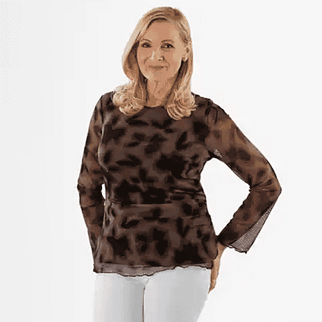 La Marey Long Sleeve Side Fall Top (Size 16) - Brown