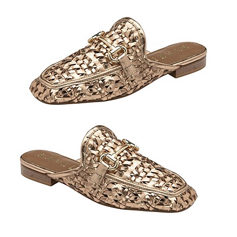 Ravel Women's Leather Anston Crochet Loafers (Size 7) - Rose Gold