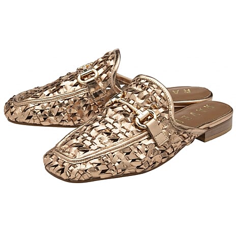 Ravel Women's Leather Anston Crochet Loafers (Size 8) - Rose Gold
