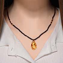 Multi Colour Amber Beads Necklace (Size 22 - 2 Ext) in Yellow Gold Plated Sterling Silver 17.50 Ct.