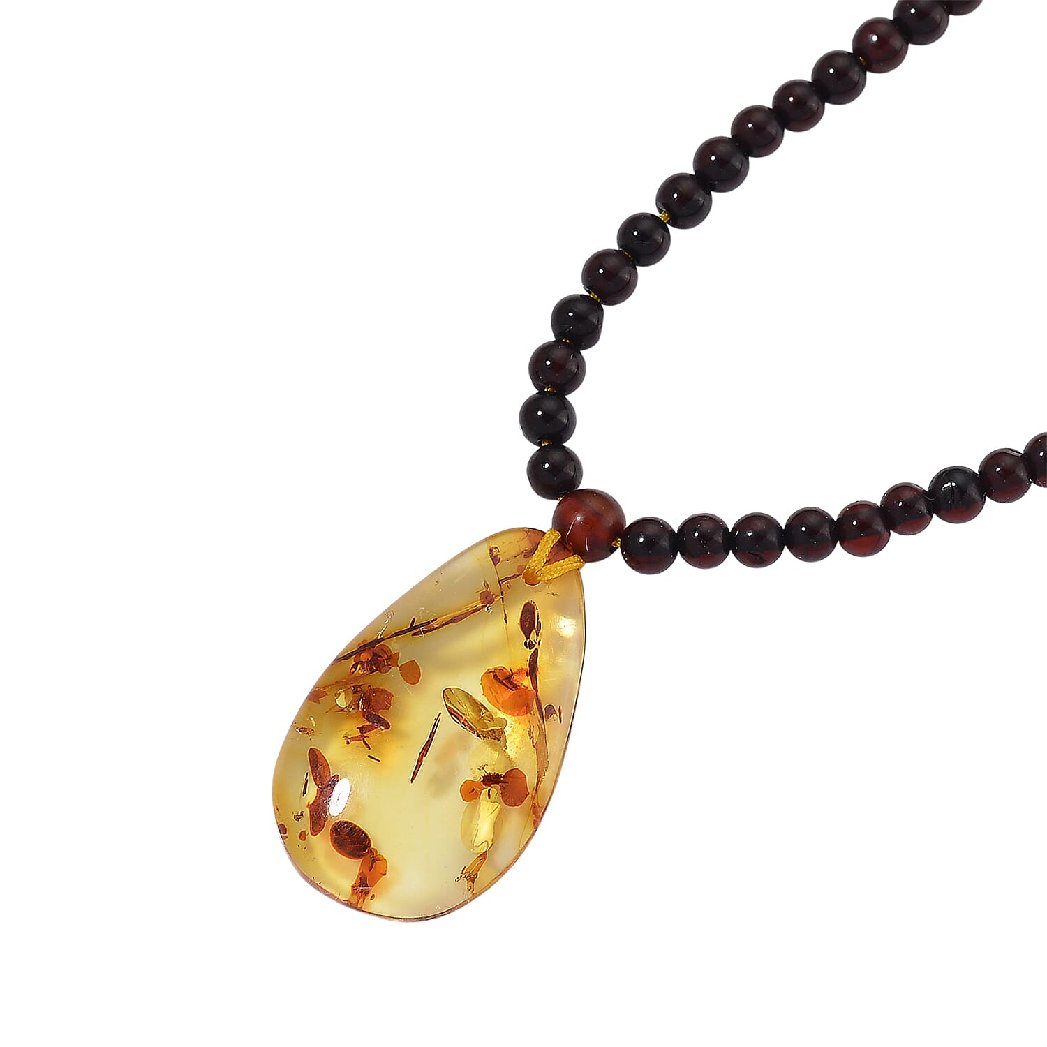 Multi Colour Amber Beads Necklace (Size 22 - 2 Ext) in Yellow Gold Plated Sterling Silver 17.50 Ct.