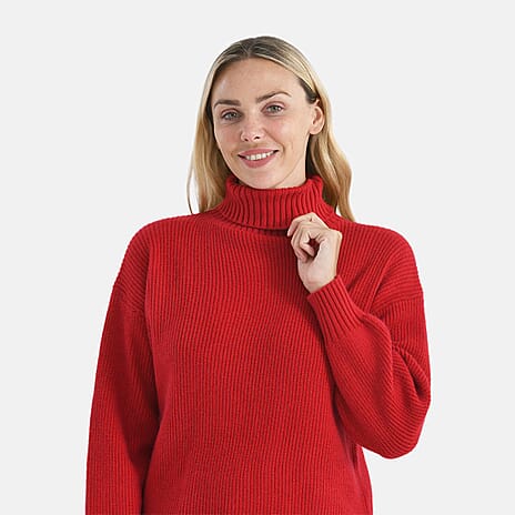 BLACK FRIDAY LAUNCH - Super Sumptuous - Maisi Super Soft Roll Neck Jumper (Size - 18 to 22) - Mulberry