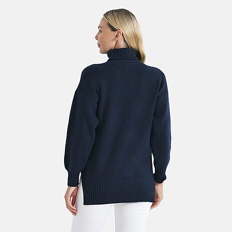 - Maisi Super Soft Roll Neck Jumper (Size - L-XL) - Navy