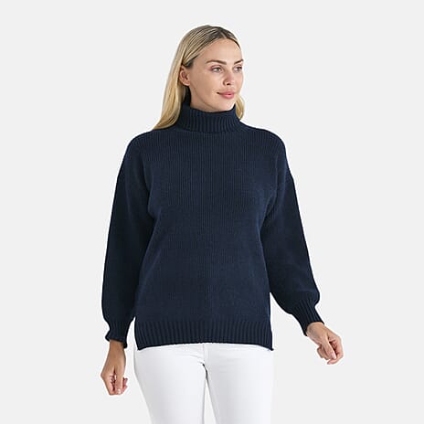 - Maisi Super Soft Roll Neck Jumper (Size - L-XL) - Navy