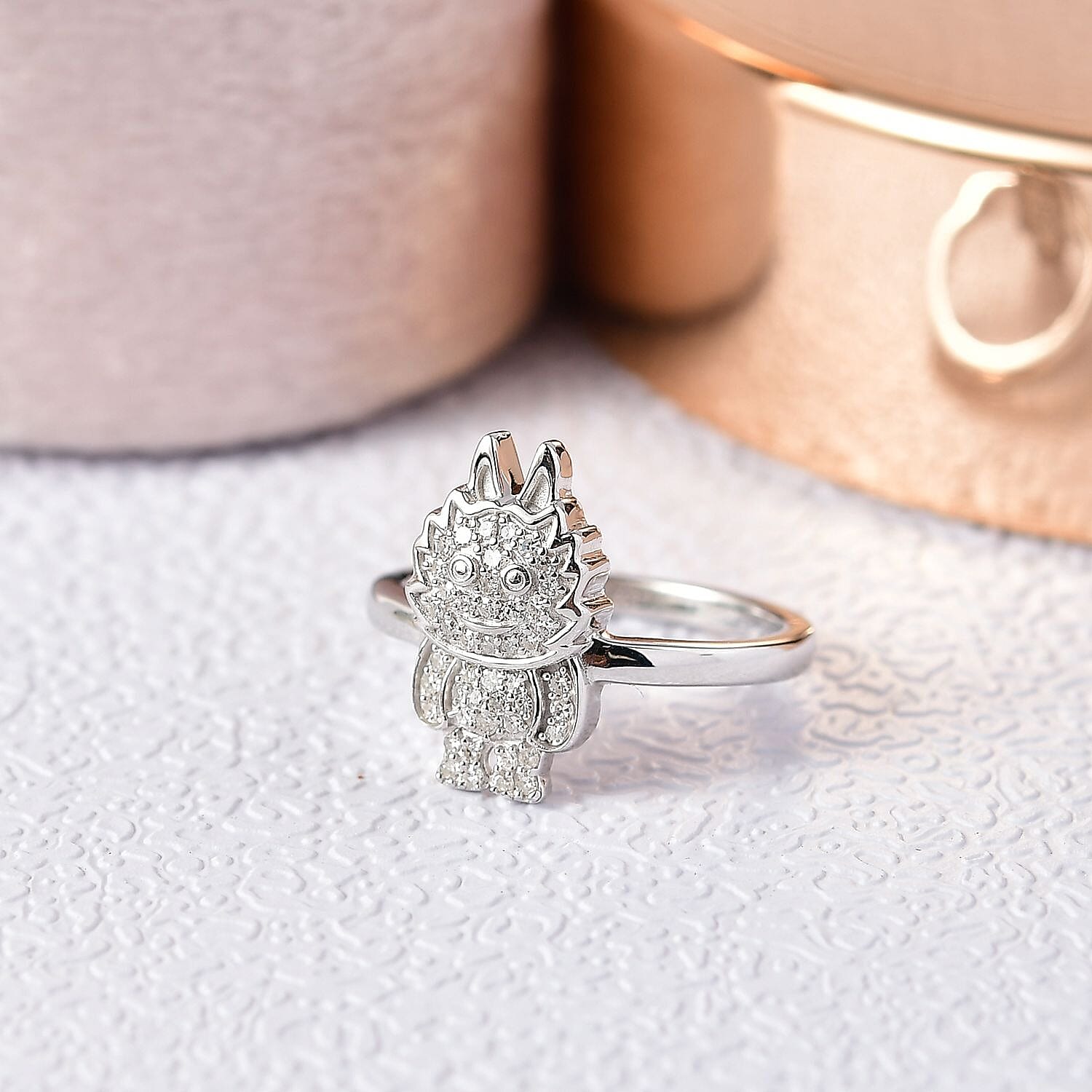 LUXURIANT Lab Grown Diamond Doll Ring in Rhodium Overlay Sterling