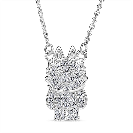 Luxuriant Lab Grown Diamond (SI-GH) Necklace (Size 20) in Rhodium Overlay Sterling Silver 0.21 Ct.