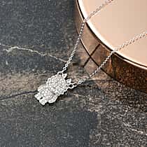 LUXURIANT Lab Grown Diamond Doll Necklace (Size - 20) in Rhodium Overlay Sterling Silver 0.21 Ct.