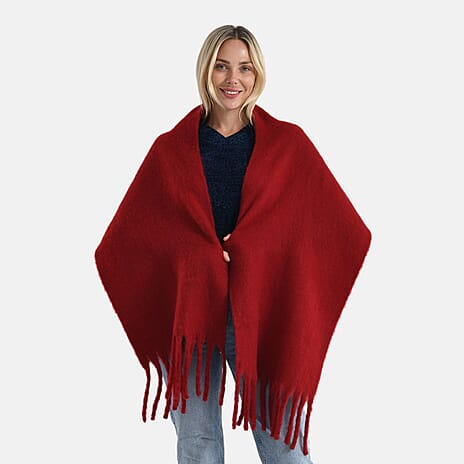 Styled By Soft Scarf with Fringes (180 x 35 Cm) - Red