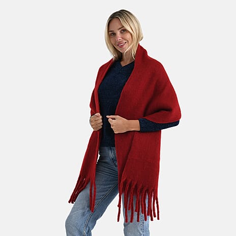 Styled By Soft Scarf with Fringes (180 x 35 Cm) - Red