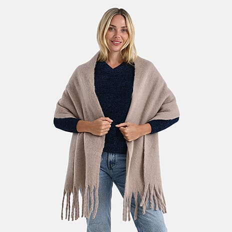 Styled By Soft Scarf with Fringes (180 x 35 Cm) - Khaki