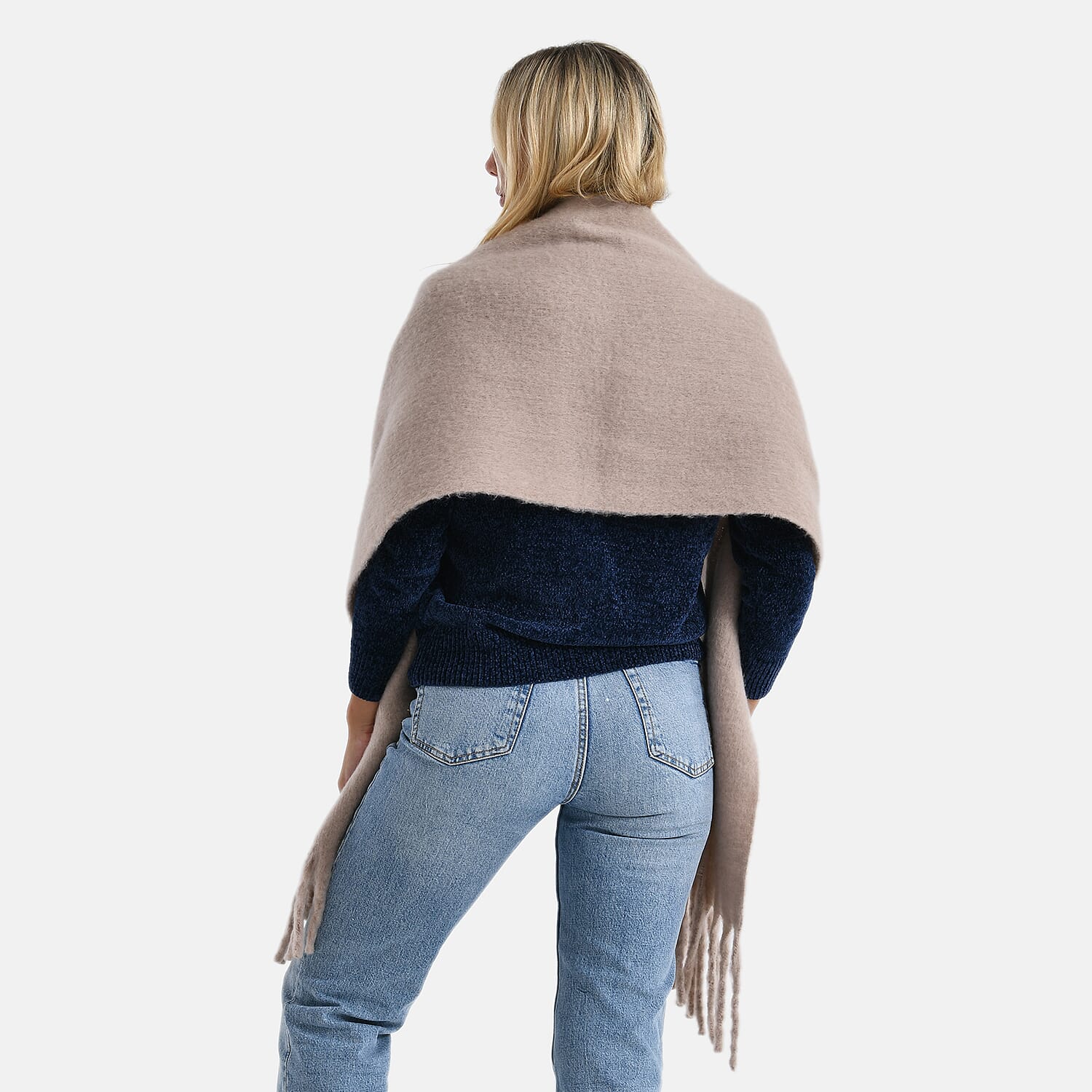 Styled By Soft Scarf with Fringes (180 x 35 Cm) - Khaki