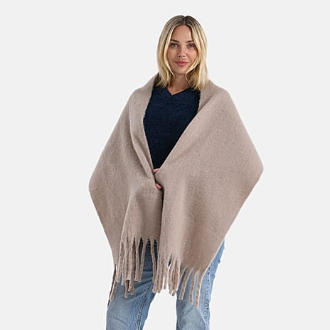 Styled By Soft Scarf with Fringes (180 x 35 Cm) - Khaki