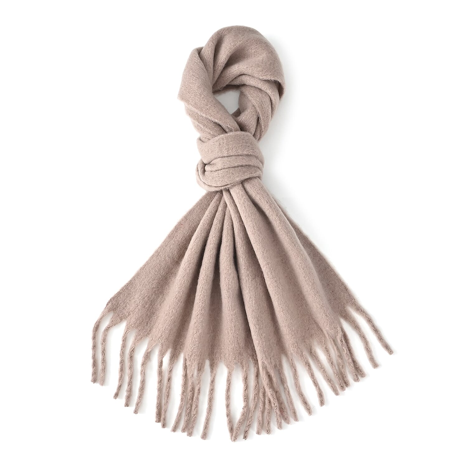 Styled By Soft Scarf with Fringes (180 x 35 Cm) - Khaki