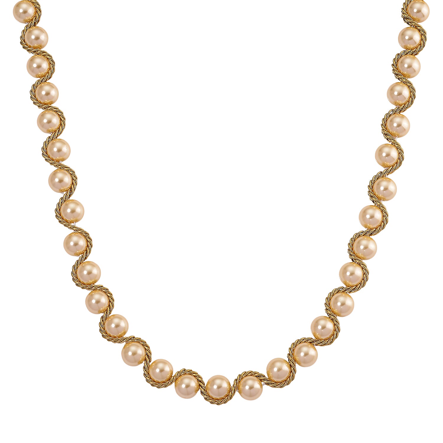 The Exotic Collection - Mother of Pearl Rope Necklace With Lobster Claw Clasp (Size - 19.5-2 EXT) - Golden