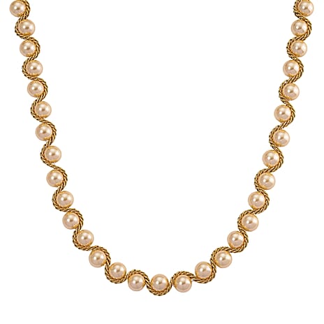 The Exotic Collection - Mother of Pearl Rope Necklace With Lobster Claw Clasp (Size - 19.5-2 EXT) - Golden
