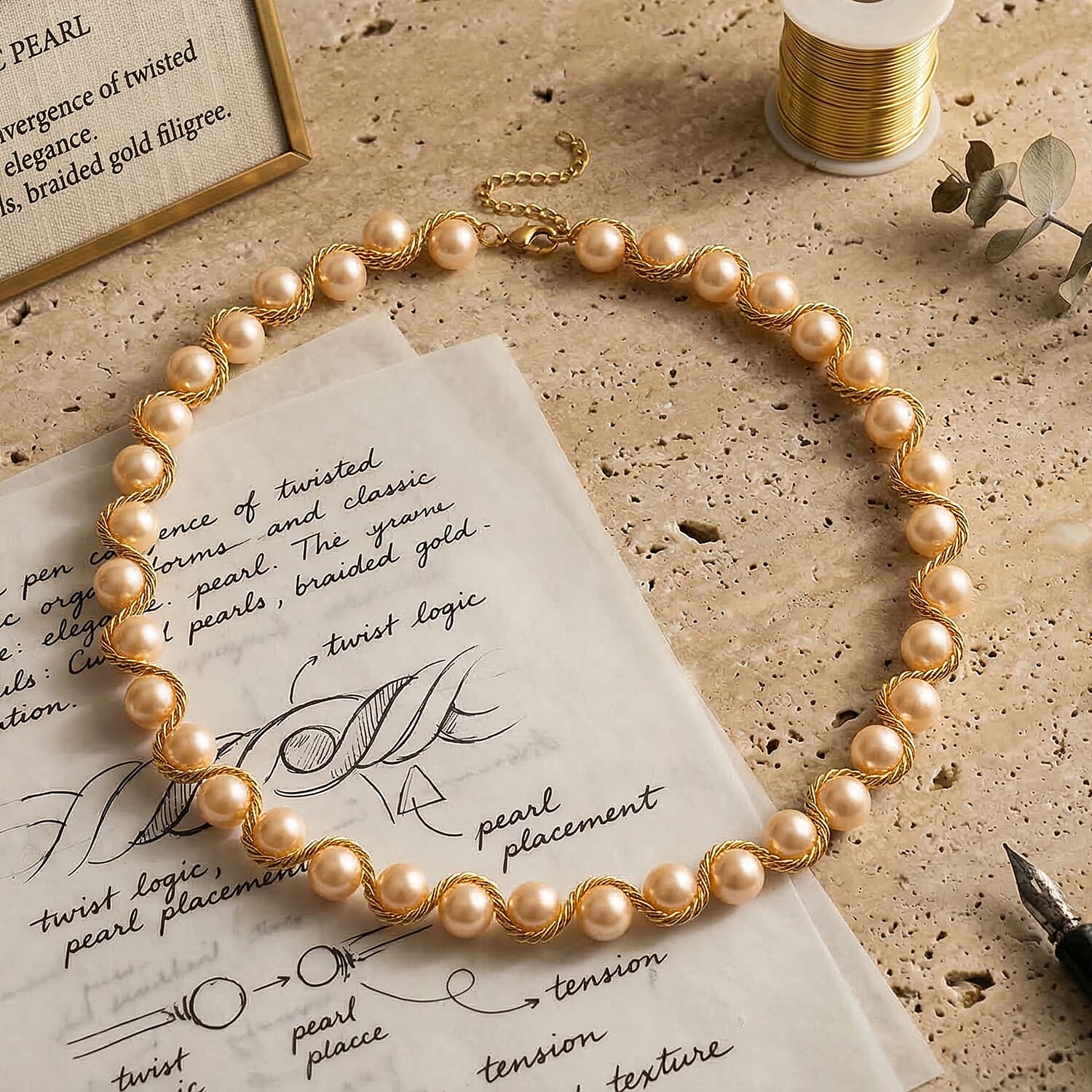 The Exotic Collection - Mother of Pearl Rope Necklace With Lobster Claw Clasp (Size - 19.5-2 EXT) - Golden