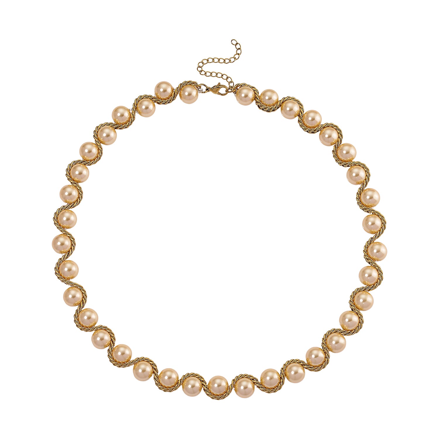 The Exotic Collection - Mother of Pearl Rope Necklace With Lobster Claw Clasp (Size - 19.5-2 EXT) - Golden
