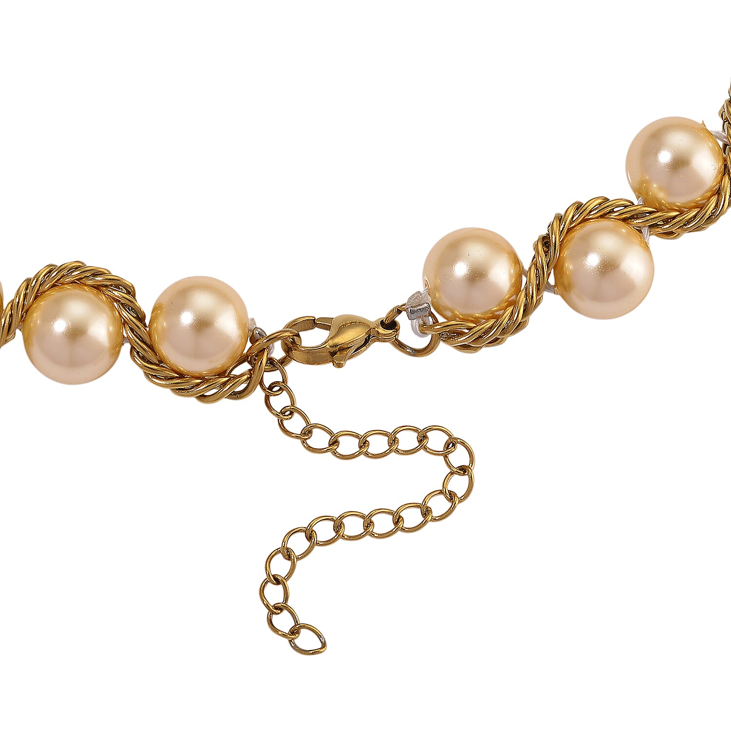The Exotic Collection - Mother of Pearl Rope Necklace With Lobster Claw Clasp (Size - 19.5-2 EXT) - Golden