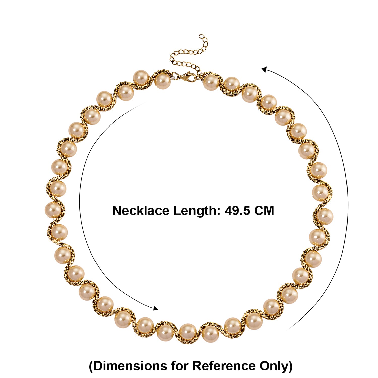 The Exotic Collection - Mother of Pearl Rope Necklace With Lobster Claw Clasp (Size - 19.5-2 EXT) - Golden