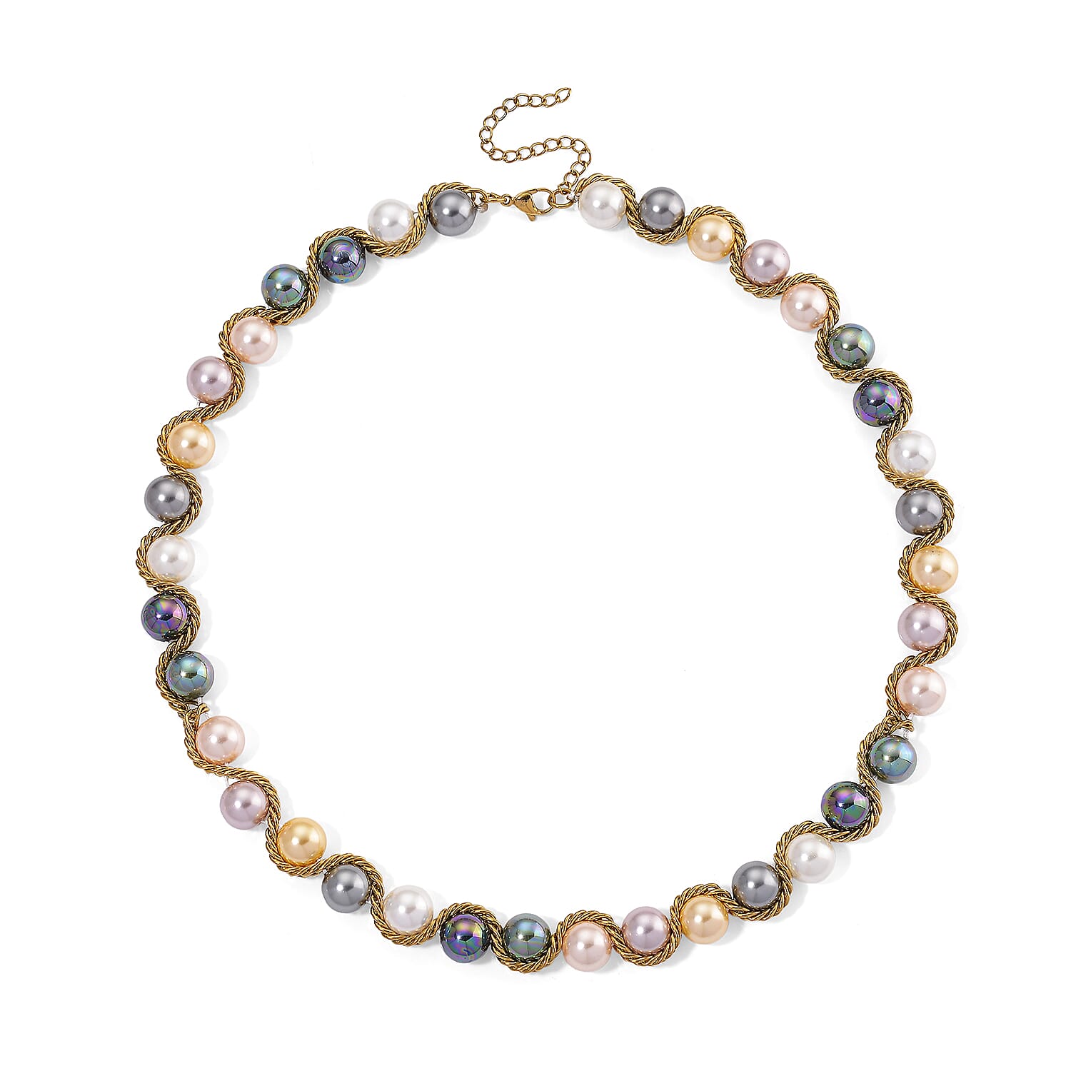 The Exotic Collection - Mother of Pearl Rope Necklace With Lobster Claw Clasp (Size - 19.5-2 EXT) - Multi