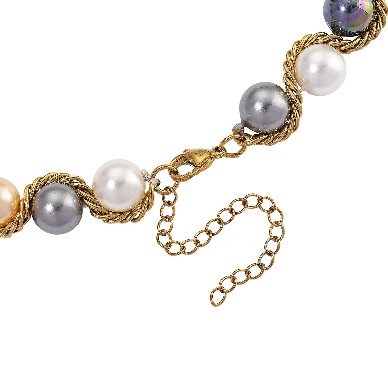 The Exotic Collection - Mother of Pearl Rope Necklace With Lobster Claw Clasp (Size - 19.5-2 EXT) - Multi