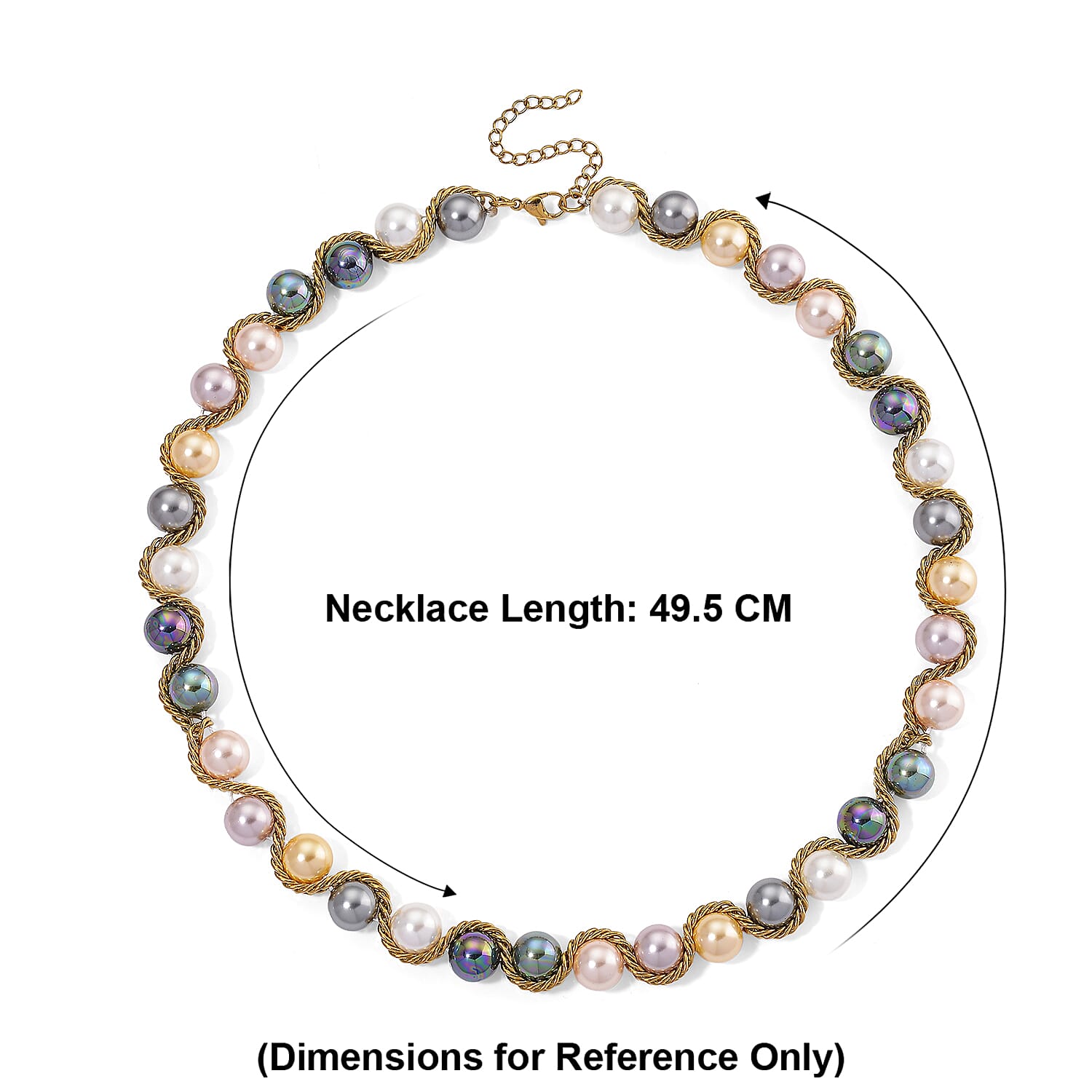 The Exotic Collection - Mother of Pearl Rope Necklace With Lobster Claw Clasp (Size - 19.5-2 EXT) - Multi