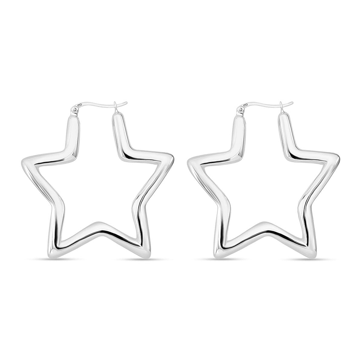 Close Out Deal- Sterling Silver Star Hoop Earring with Clasp