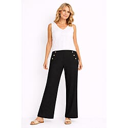 Anonymous Wide Leg Trouser With Gold Button