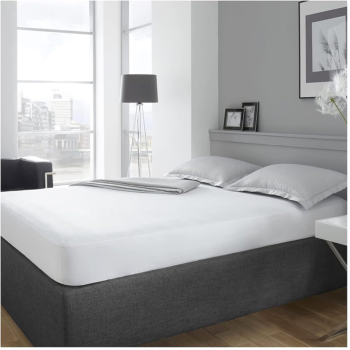 Terry Towelling Water Proof Mattress Protector Size Double (140x190-30cm) - White