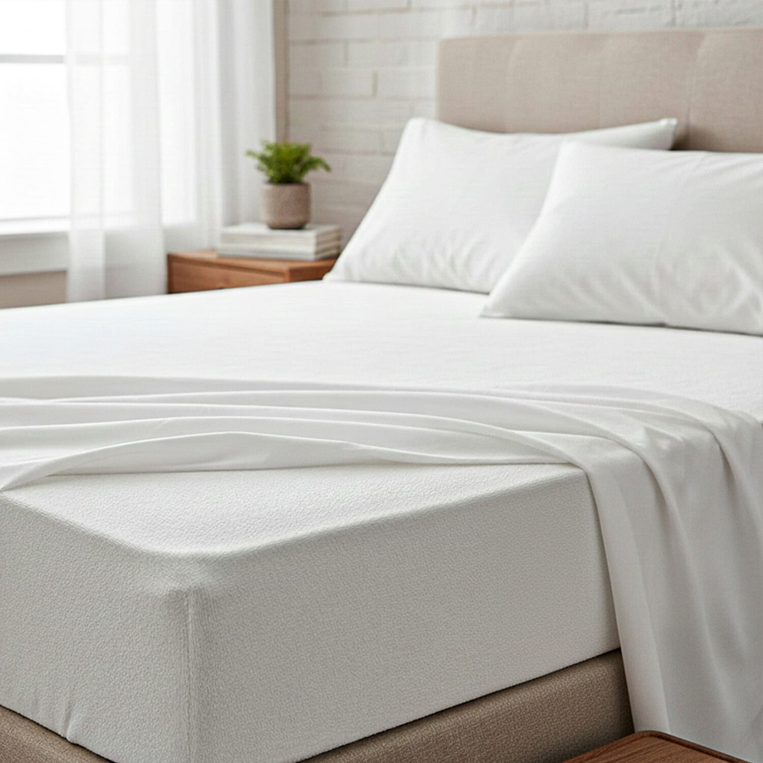 Set of 2 Terry Towelling Water Proof Pillow Protectors (74x48cm) - White