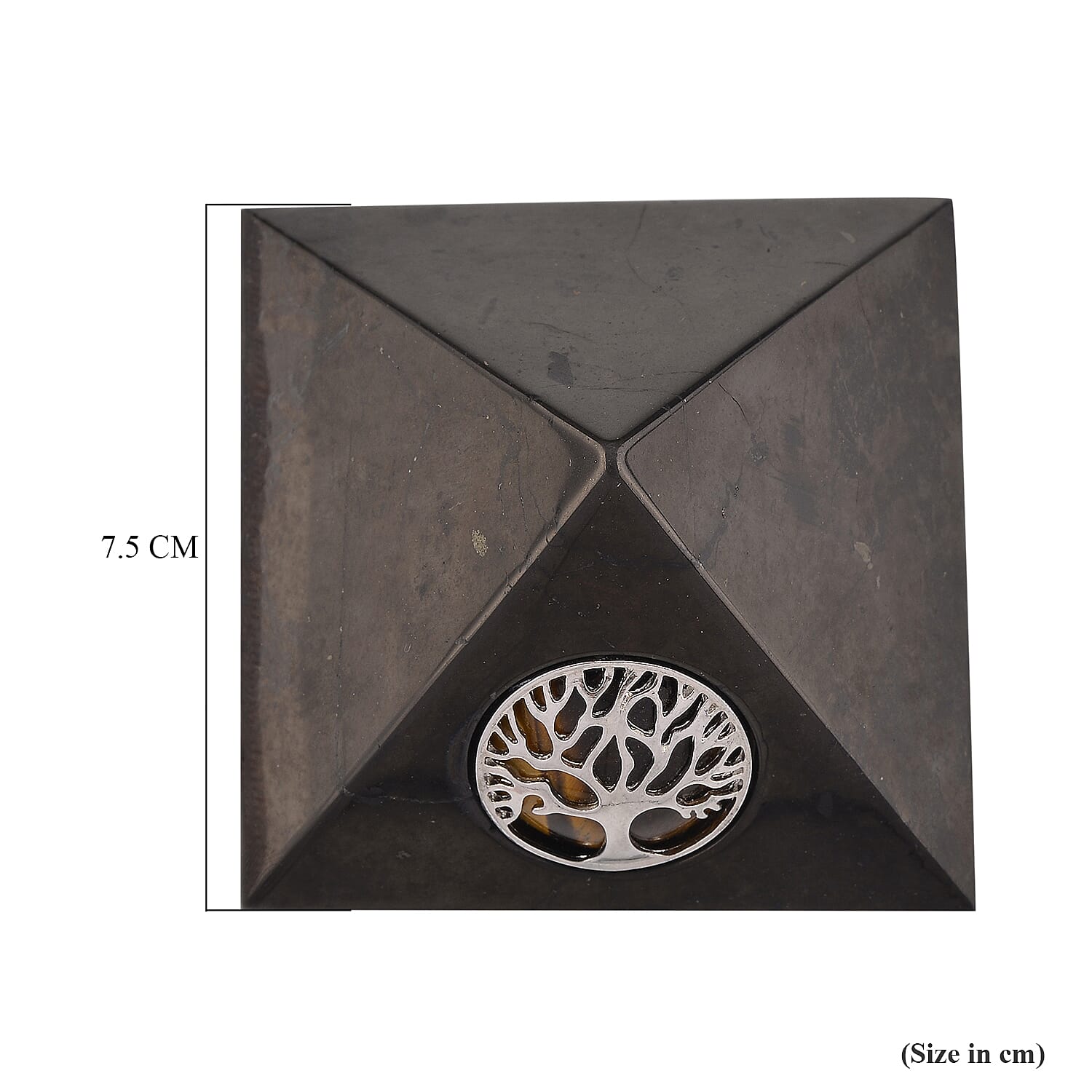 Natural Shungite & Tigers Eye Pyramid 1200.00 Ct.