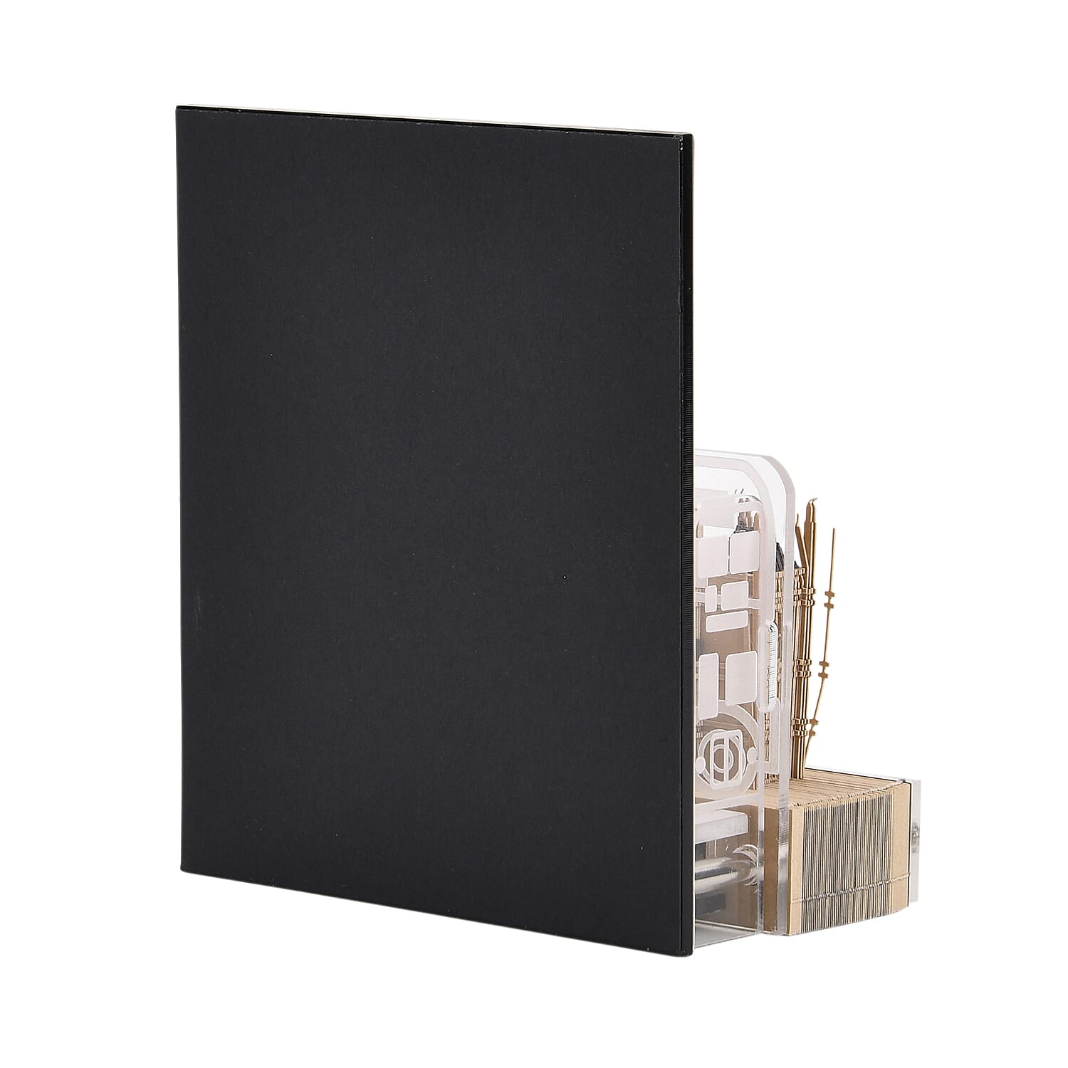 LIVMORE 2026 Big Ben Sculpture Calendar & Acrylic Pen Holder - Brown