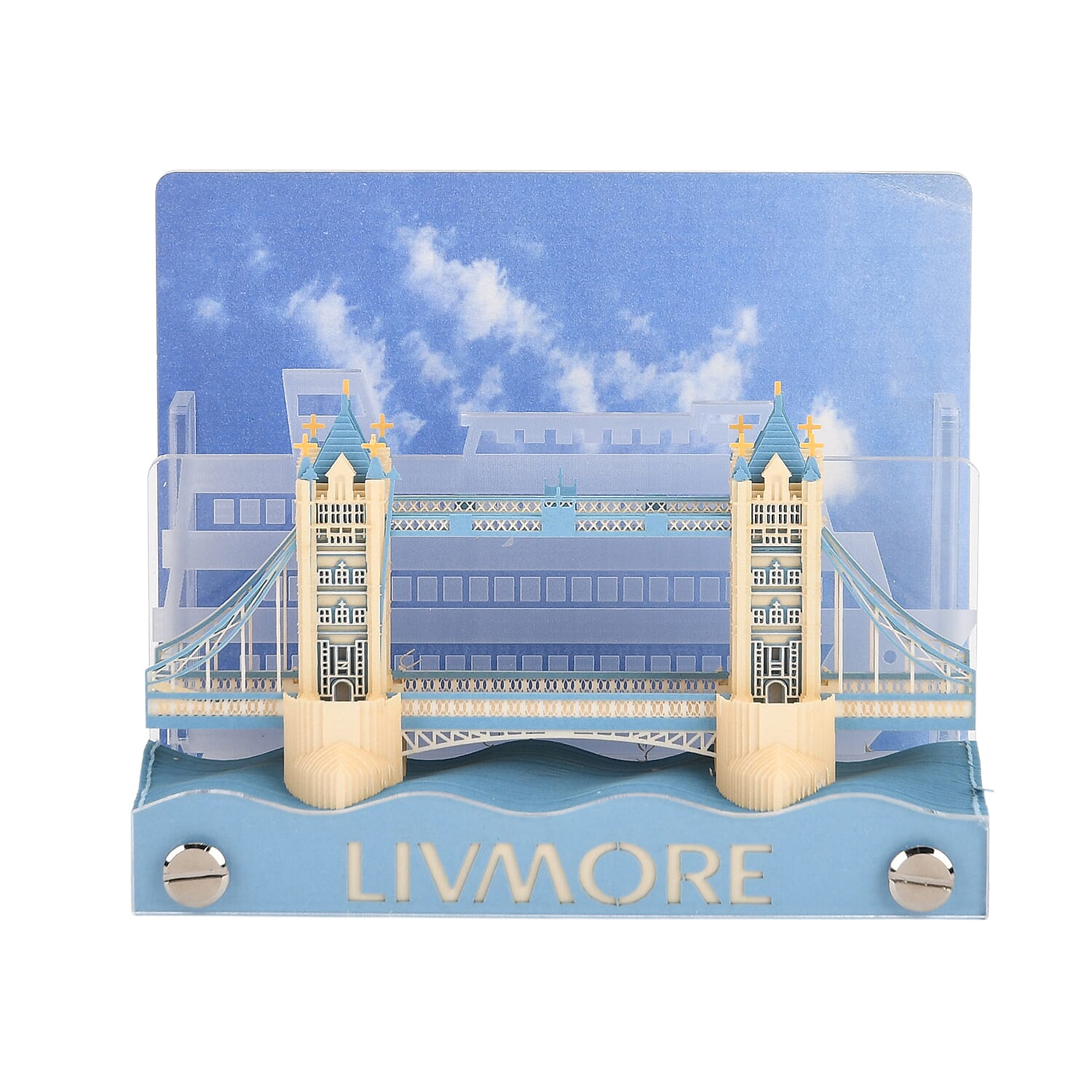 LIVMORE 2026 London Bridge Sculpture Calendar & Acrylic Pen Holder - Grey