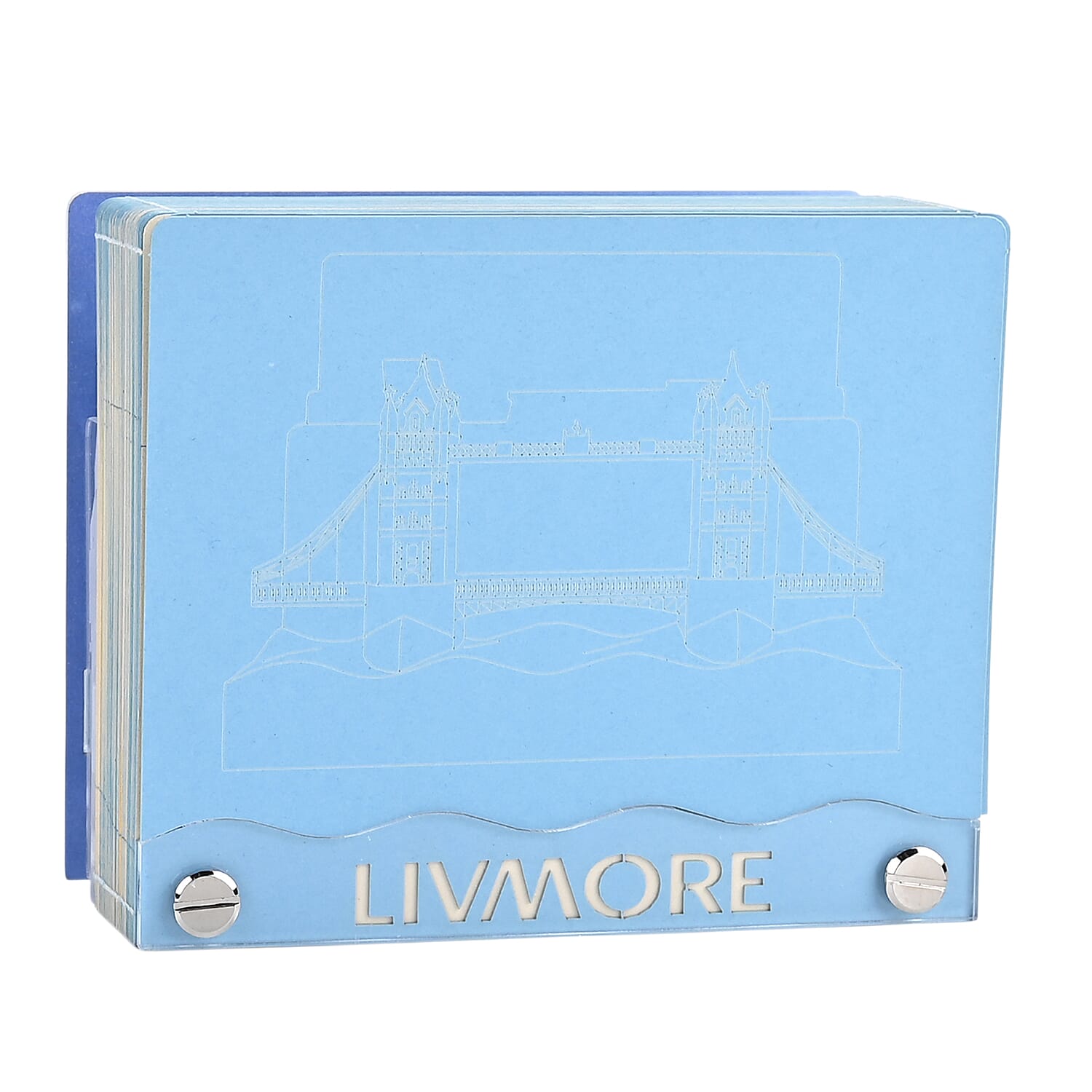 LIVMORE 2026 London Bridge Sculpture Calendar & Acrylic Pen Holder - Grey